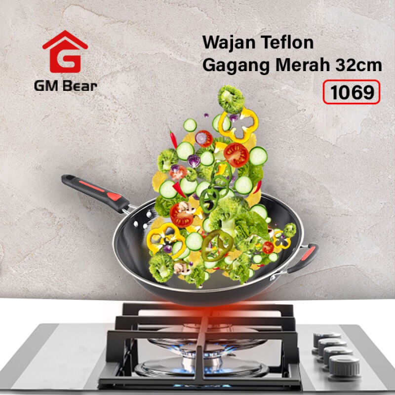 GM BEAR WAJAN PENGGORENGAN TEFLON 32CM 1069