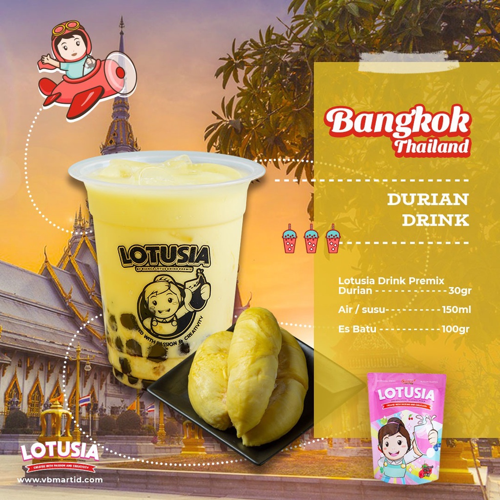 30gr Lotusia DURIAN Drink Premix (TRIAL PACKAGE)