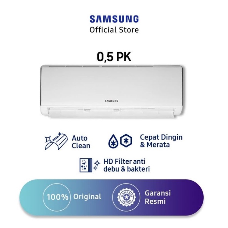 AC SPLIT SAMSUNG 05PK 350watt hemat listrik hrg termasuk (JASA PASANG PIPA, BRAKET AC UTK wil Kota c