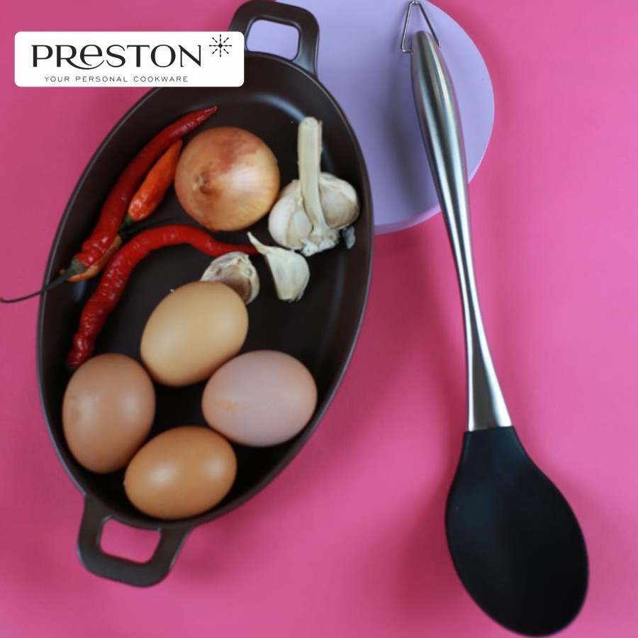 PRESTON COOKWARE SPOON - Big Spoon Spatula HITAM - Sutil Masak Silikon Food Grade / Sendok Irus Silikon