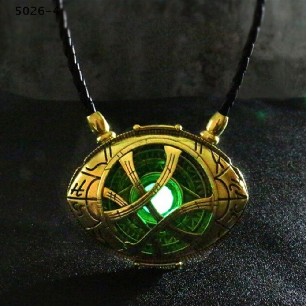 5026-4 Antique Doctor Strange Crysta Necklace Agamotto Eye Pendant Leather Cosplay Jewelry 5026-4