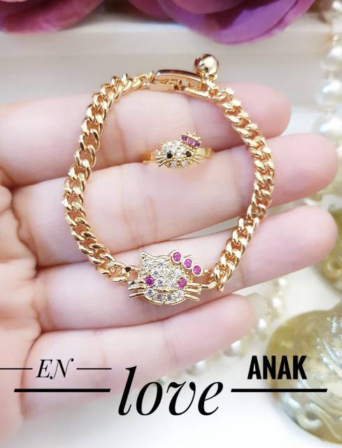 Xuping set perhiasan anak lapis emas 18k 2105i