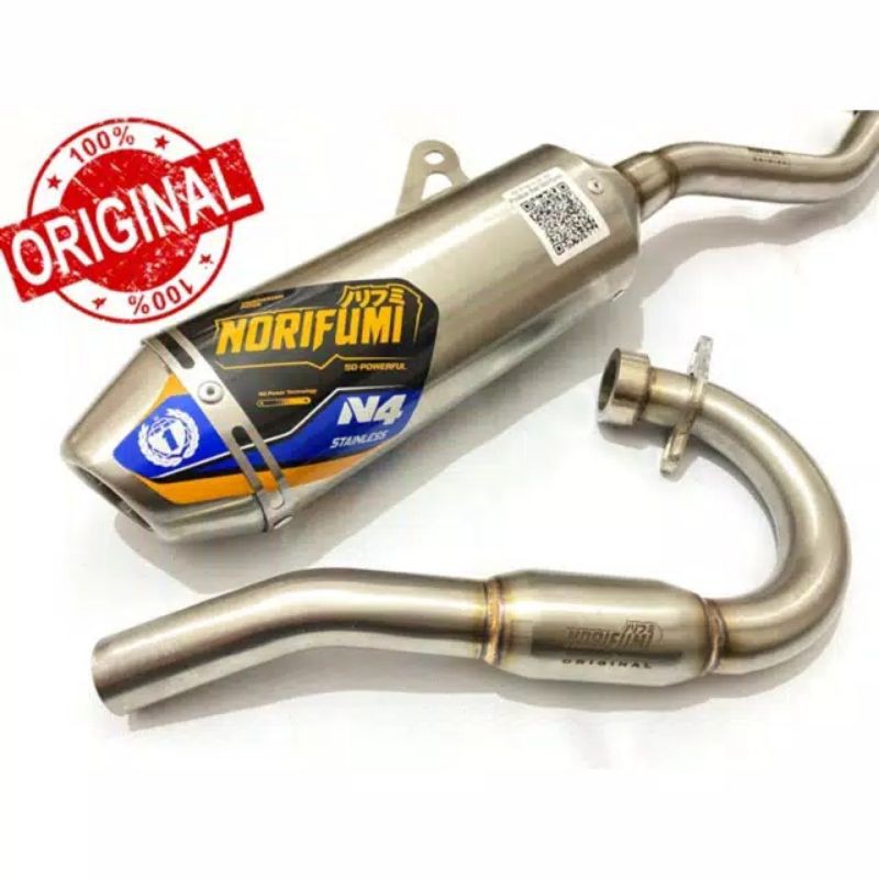 knalpot norifumi n4 stainless powerbomb original klx 150 d'tracker crf  trail