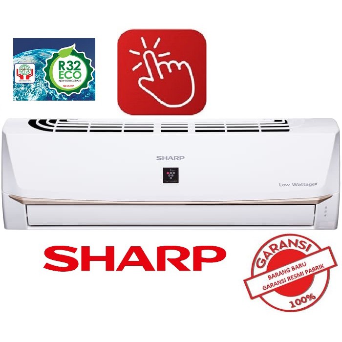 SHARP AC 1/2 PK AH AP5UHL-LOW WATT -pasang - garansi RESMI SHARP