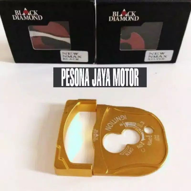 Cover Kunci kontak/Tutup Kunci Nmax New 2020 -2021 Merk Black Diamond Original-Gold