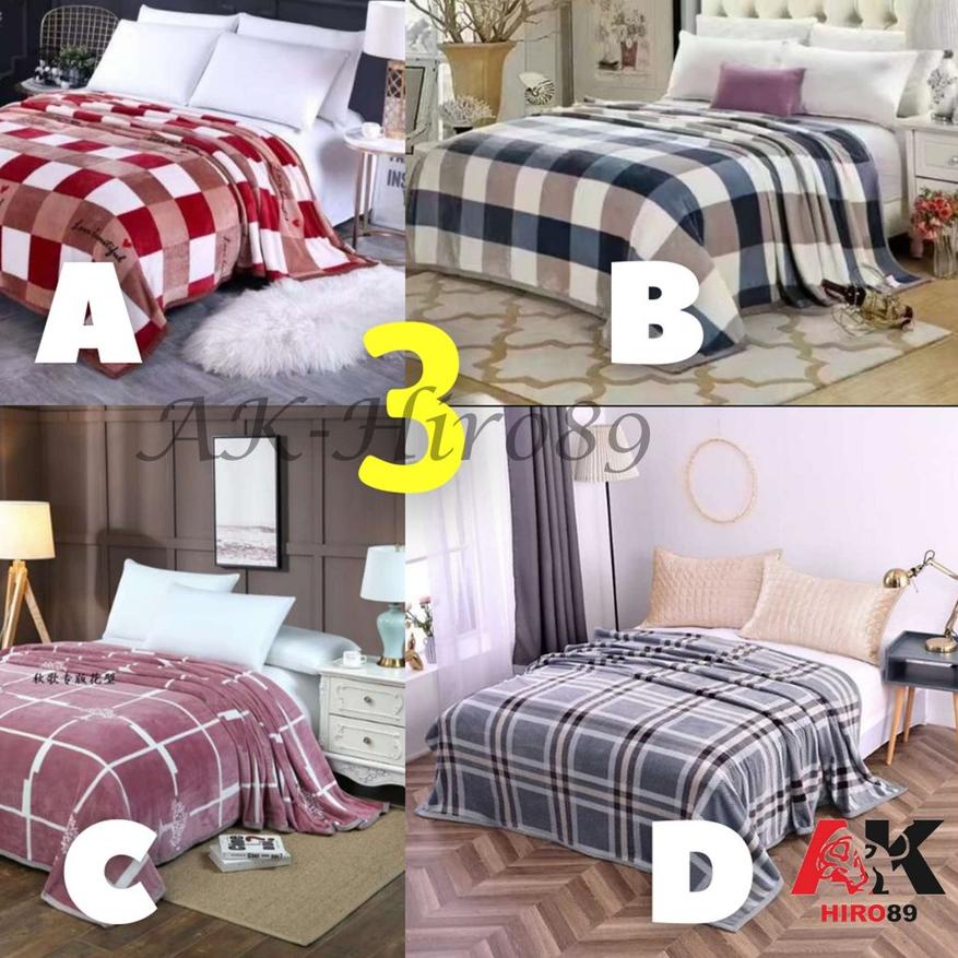 ➢ AK_Hiro89 Selimut Dewasa Bulu Halus 135x185cm - SQ - 2 ☎