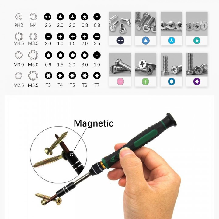 38 in 1 Screwdriver Kit AC - 8 Multipurpose Repair Maintenance