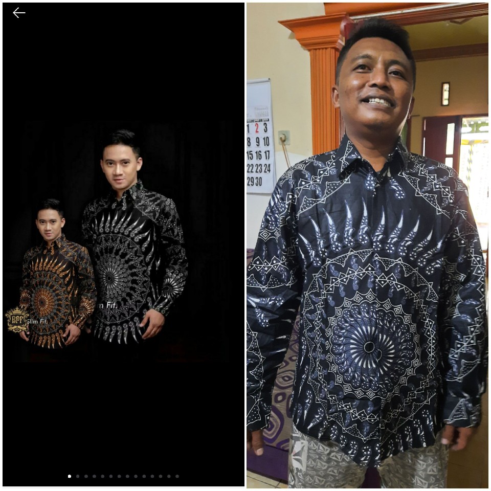 Kemeja Batik Pria Lengan Panjang Size M L Xl Xxl Bswart Batik Hrb026