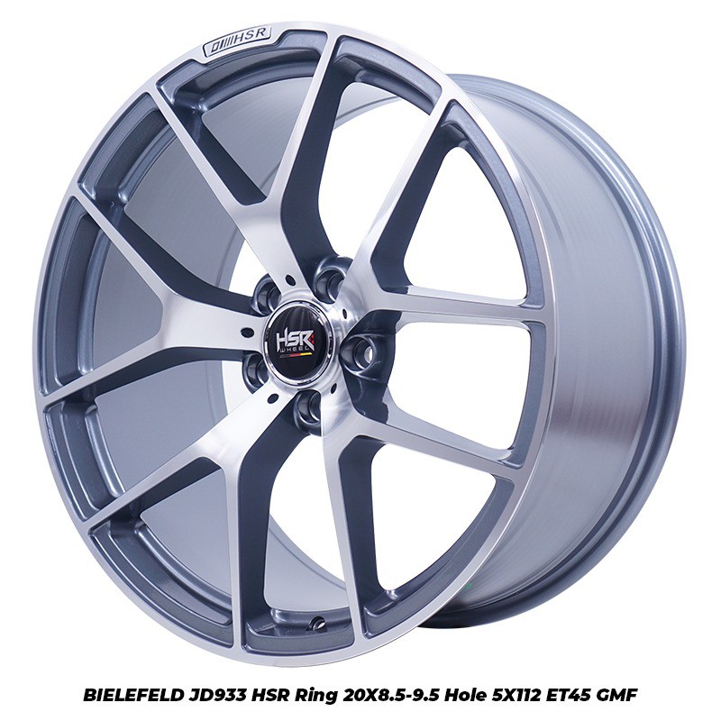 Velg Mobil R20 Pelek Racing HSR BIELEFELD Ring 20 Pcd 5x112 Grey Polish