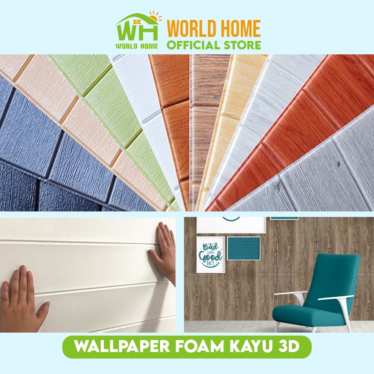 Wallpaper Timbul Wallpaper 3D foam Kayu Klasik Modern Emboss Panel Foam Peredam Panas Dingin Dan Suara