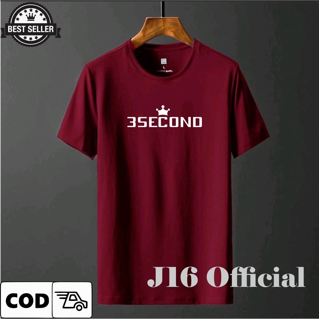 3SECOND T-shirt Kaos Pendek Distro Pria Bahan Cotton Combed 30s Premium