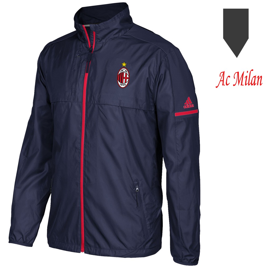Jaket bola pria logo Milan Jaket windbreaker pria waterproof jaket pria jombo big size berkualitas