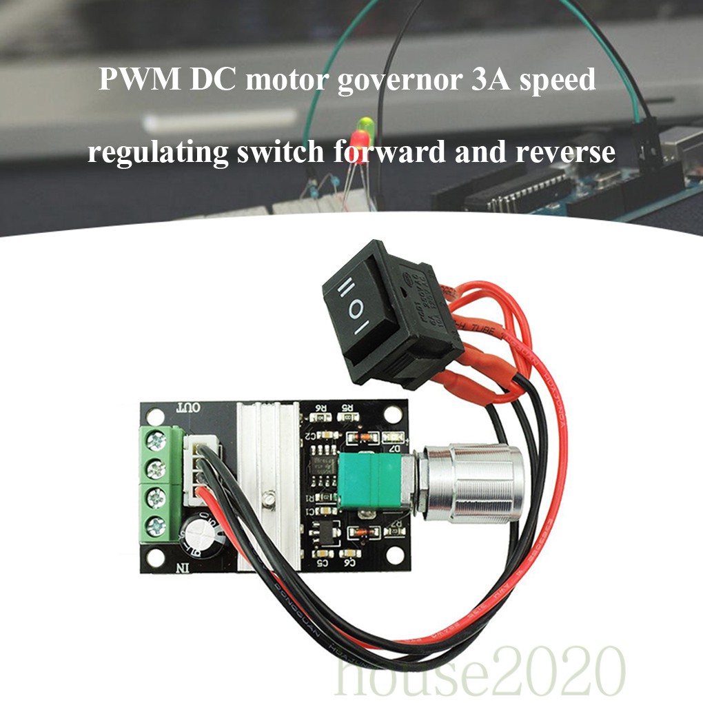 (House2020) Kontroler Kecepatan Motor Pwm Dc 6v 12v 24v 3a 80w 1203bb