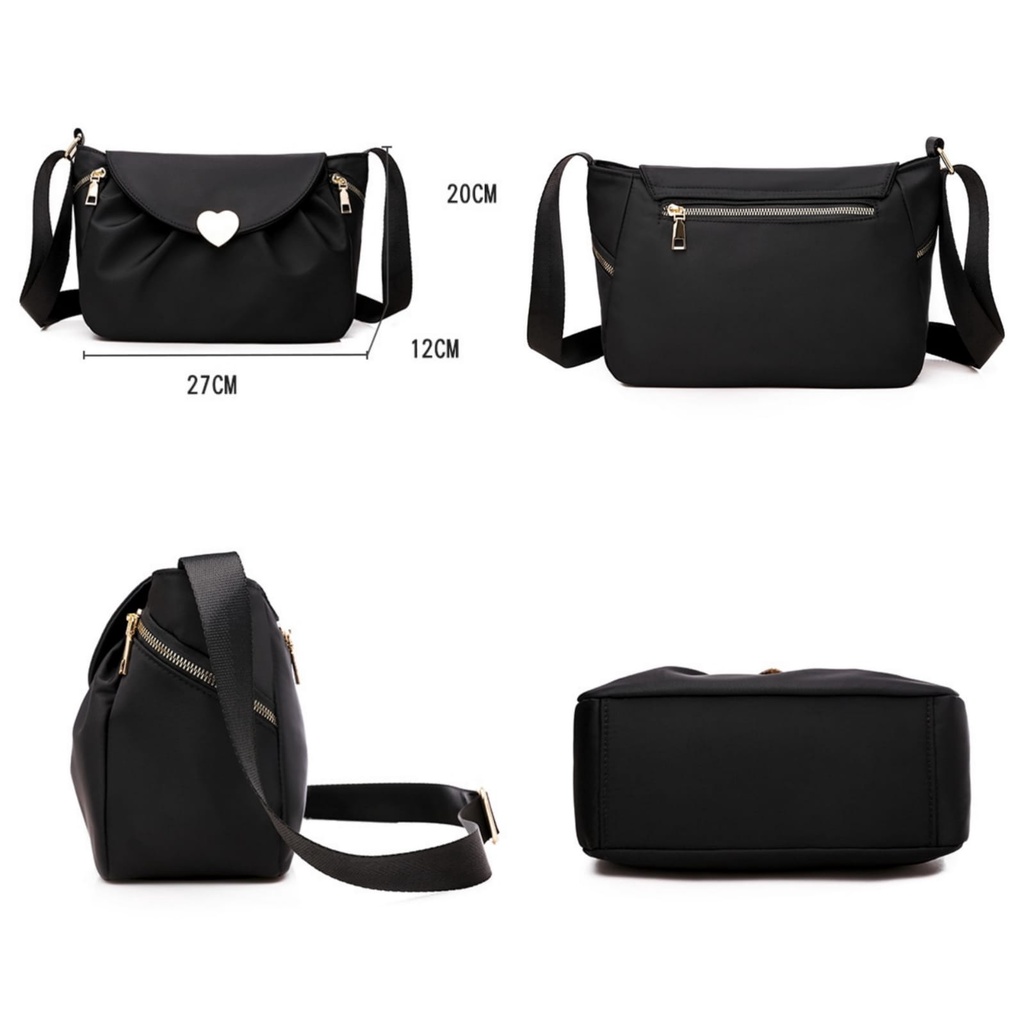 TAS SELEMPANG WANITA PREMIUM ANTI AIR HITAM LAMORGA TA652B5 IMPORT SLING BAG CEWEK FASHION KOREA RAMAJA KEKINIAN CEWEK MURAH BRANDED BATAM SIMPLE CASUAL