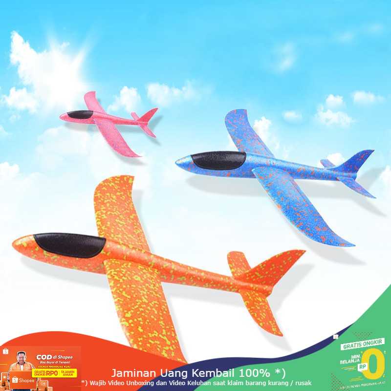 (BISA COD) RVOSTR GOROCK Mainan Pesawat DIY Hand Throw Foam Flying Glider - TY0310