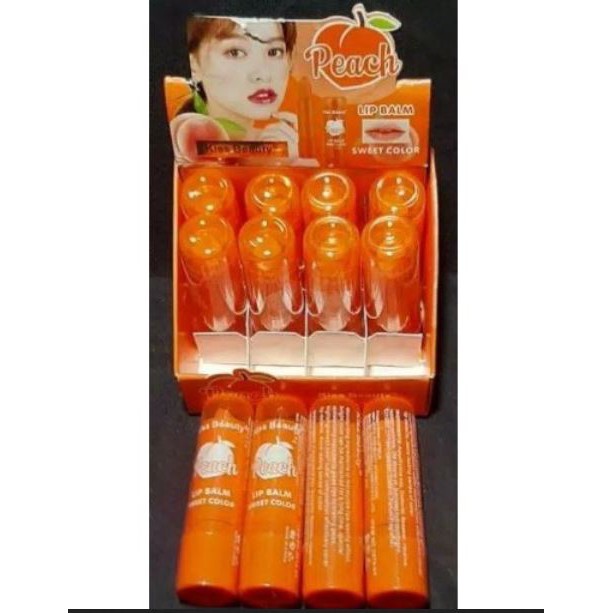 [PER BOX] LIP BALM KISS BEAUTY PEACHY NO.2975