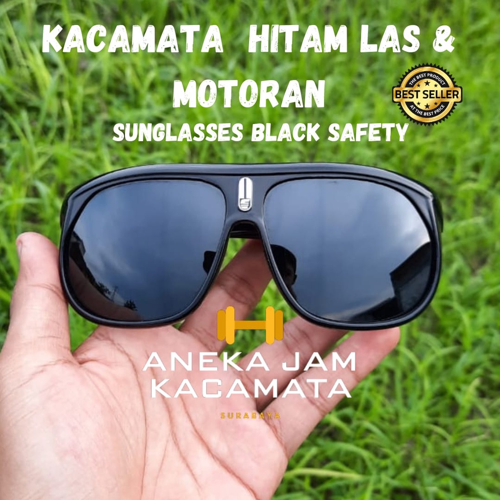 KACAMATA LAS HITAM SAFETY GLASS/KACAMATA HITAM LAS DAN MOTORAN/KACAMATA HITAM FASHION SAFETY SUNGLASSES/KACAMATA HITAM LAS BERKUALITAS SUNGLASS