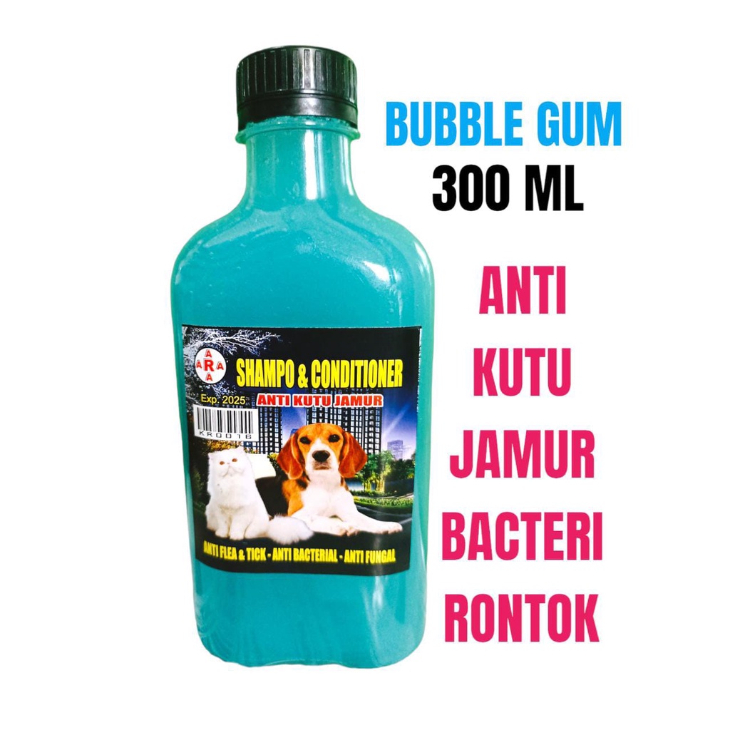 SAMPO DAN SIKAT KARET KUCING DAN ANJING ANTI KUTU/RONTOK/JAMUR BAKTERI 300 ML