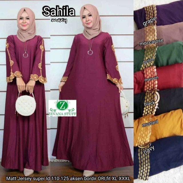 Gamis jersey sahila maxy