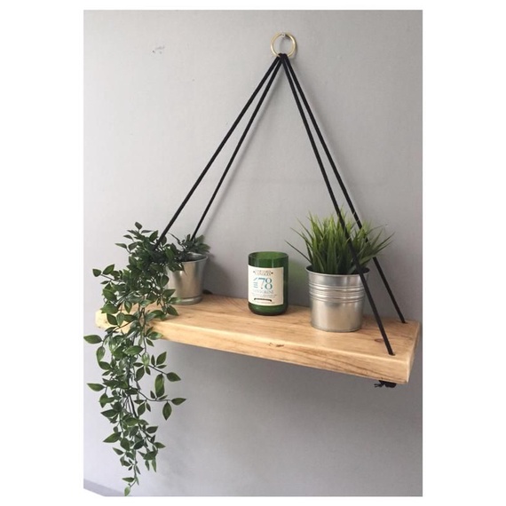 Rak Kayu Gantung Tali Jati Belanda