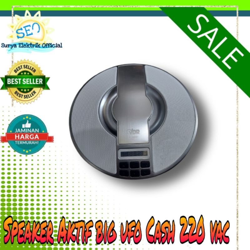 Speaker aktif big ufo vdr bulat abu abu baterei cash
