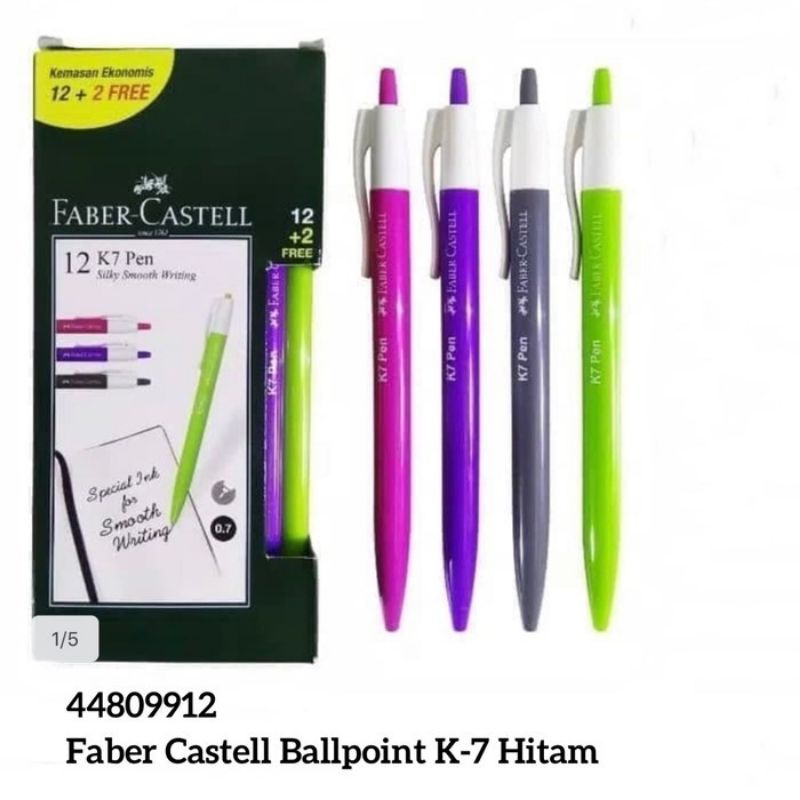 

FABER CASTELL Bolpen K7 Pena Klik 0.7mm Smooth Writing Pen Retractable