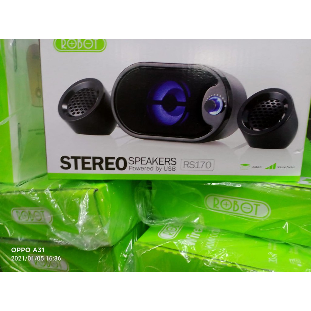 Speaker laptop pc computer Stereo Full Bass Robot RS170 original jak 3,5mm power usb 5v