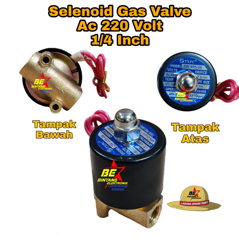 Selenoid Kompor Gas Konversi Gas Loundry 1/4 Inch Selenoid Valve Gas Londri Kran Otomatis