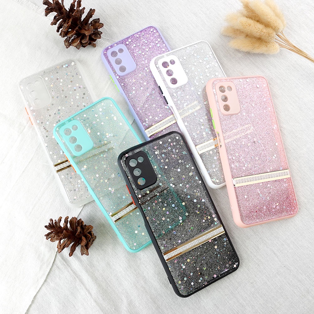 CASE GLITTER SAMSUNG A03S A22 4G A72 IPHONE XR 12 PRO 12 PRO MAX 13 13 PRO 13 PRO MAX OPPO A15 A74 4G A74 5G REALME C20 Y20 Y12S Y20 Y21S XIAOMI REDMI 10 REDMI 9T CASING GLITTER HARDCASE GLITTER