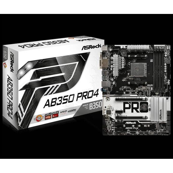 MURAH MERIAH ASROCK AB350 PRO4 (AM4, AMD PROMONTORY B350, DDR4, USB3.0, SATA3)