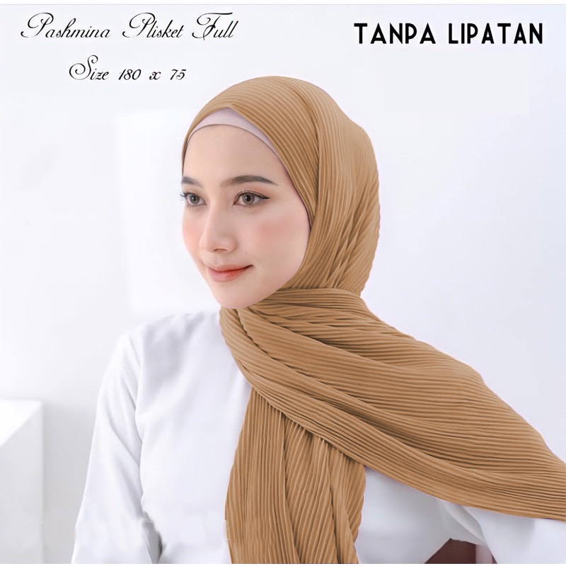 Pamelo Pashmina Plisket Ceruty Babydoll / [TANPA PATAHAN] / Pashmina Plisket Sahwl / Pashmina Ceruty Hijab