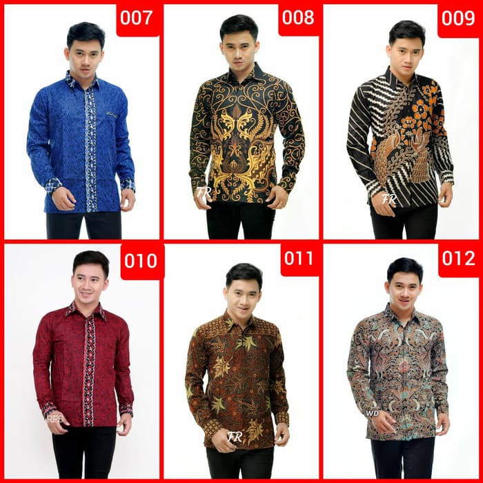 BAJU KEMEJA BATIK SLIM FIT PRIA LENGAN PANJANG KUALITAS MALL MODERN
