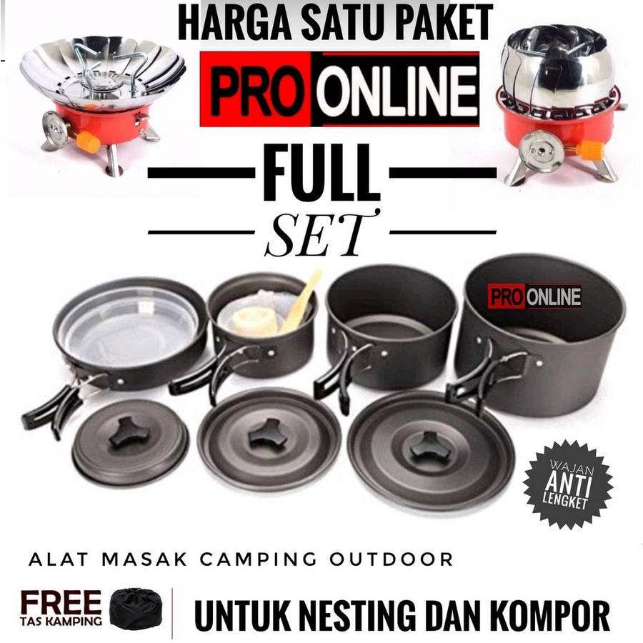 Cooking Set - Cooking Set dan kompor Camping Outdoor - Nesting Kemping Outdoor DS 500