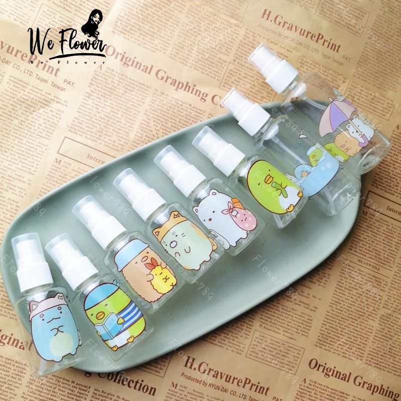 Sumikko Gurashi Botol Spray Kosong 50ml/100ml Bahan Plastik Motif Kartun Untuk Parfum