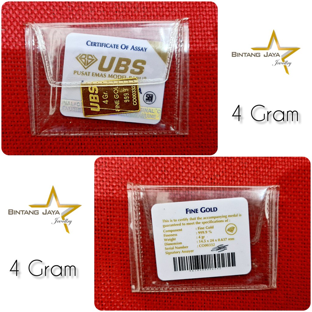 Logam mulia 4gr UBS termurah (LM) Emas 4gr bersertifikat sni batangan