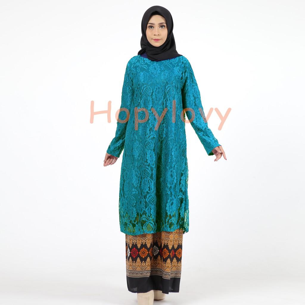 HOPYLOVY - Tunik Brukat Premium Lace Andira