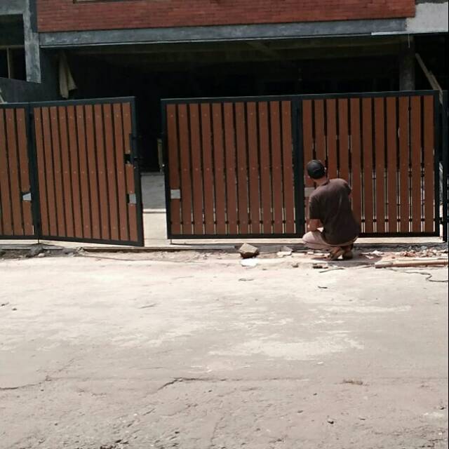 Pagar motif kayu grc Woodplank