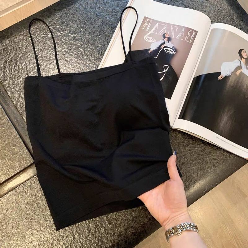 LIKESUN- TERBARU 2022 Tanktop Wanita Kemben Tali Kecil Singlet Seamles Square Elastis Tanpa Kawat With Bra Cup Polos Korean BRA48