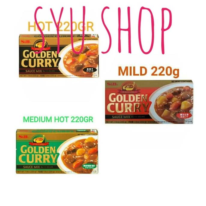 

*#*#*#] S&B golden curry mix 220 gr mild med hot medium bumbu kari jepang