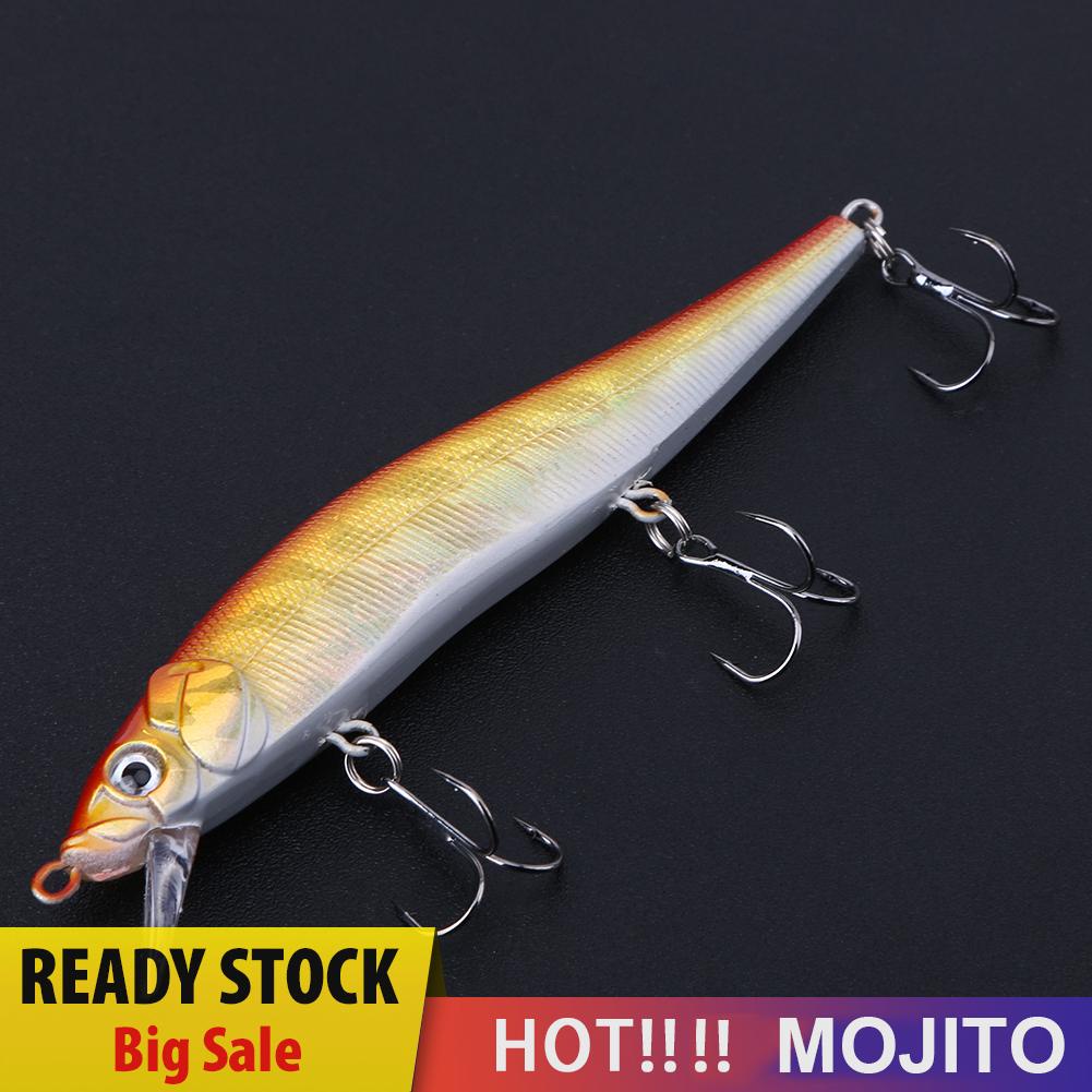 1pc 120mm 13g Umpan Pancing Ikan Minnow Wobbler Imitasi Dengan Kail Treble