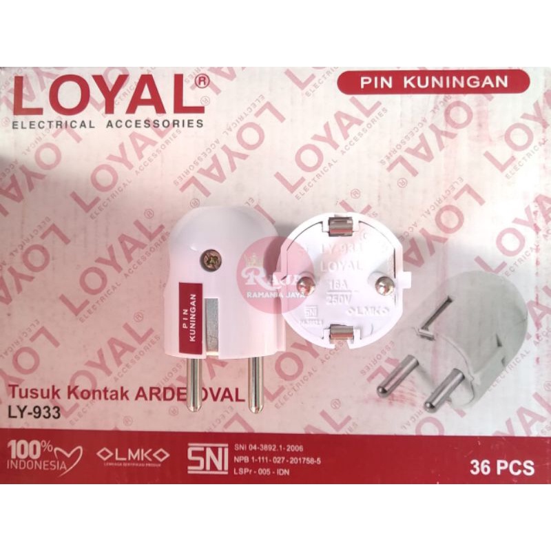 Steker Arde Bulat Oval Loyal LY-933 Asli Kuningan Berkualitas SNI LMK