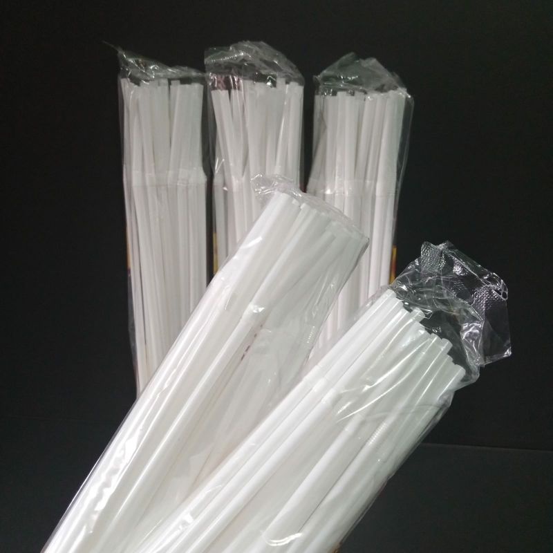 Sedotan Plastik Tekuk Hitam Putih / Flexi Fresh / Flexibel straw