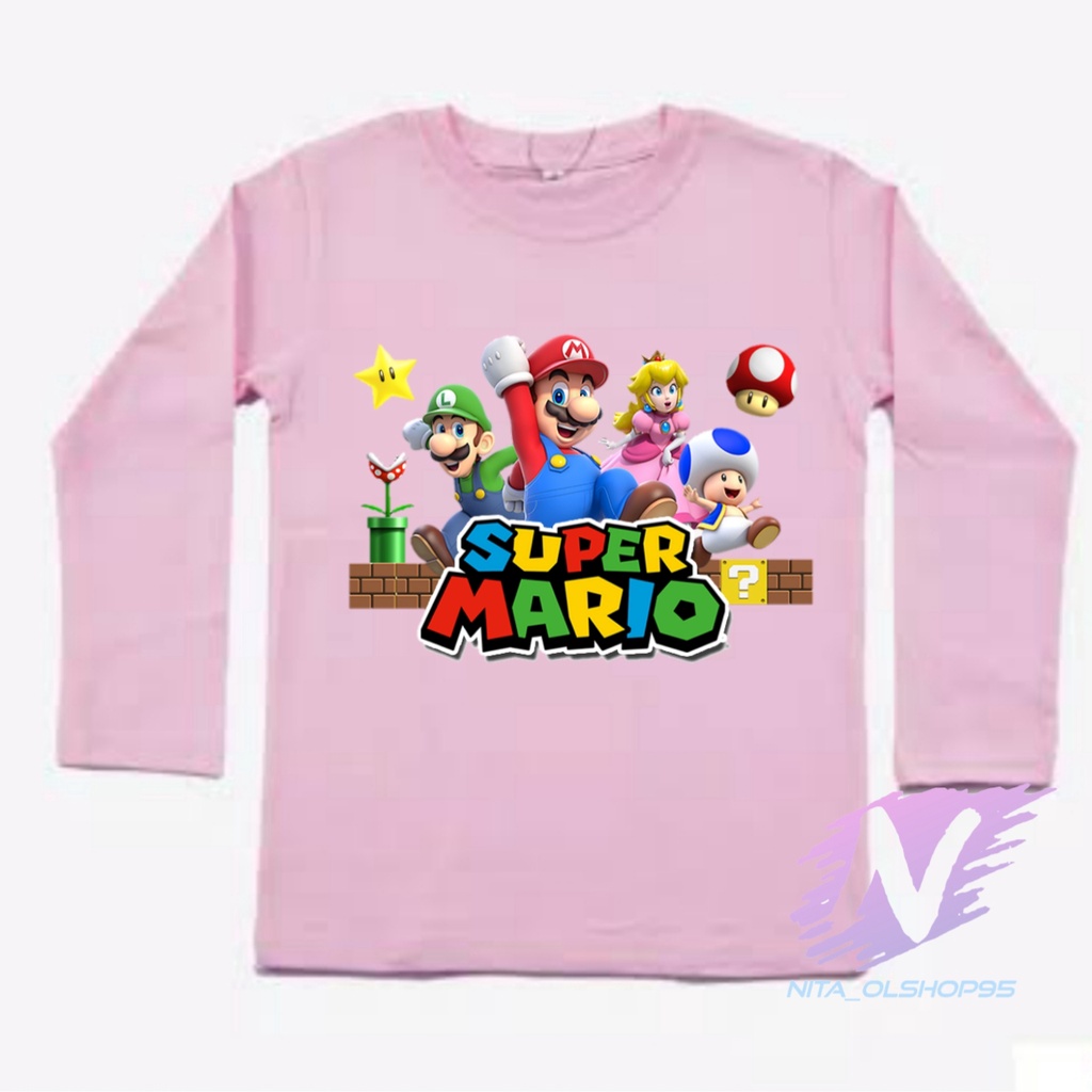 KAOS SUPER MARIO BAJU ANAK LENGAN PANJANG MARIO BROS