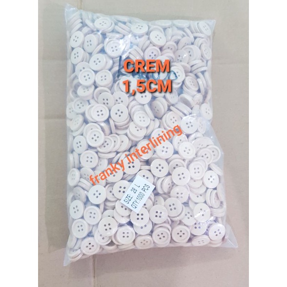 KANCING KAYU LEBAR 1,5CM/ 24L BUNGKUS BESAR ISI 1000PCS