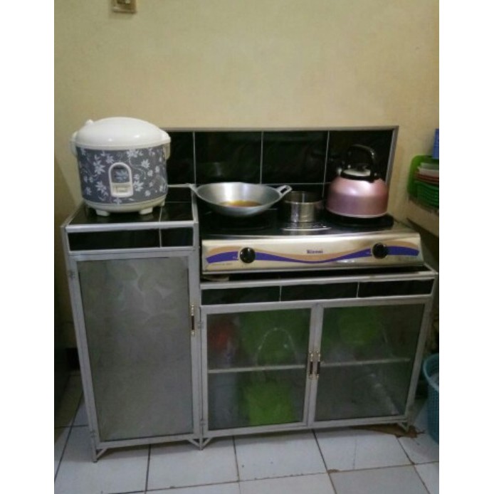 Rak Piring Kompor Undak Lemari Dapur Alumunium Keramik Kitchen Set