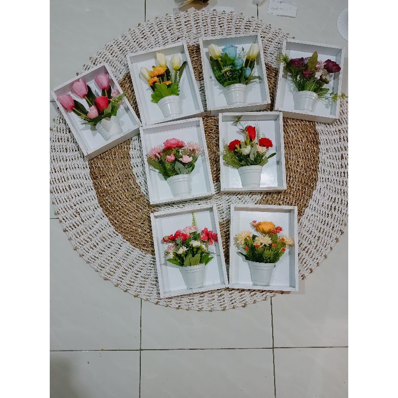 Bunga bingkai gantung kado wisuda bingkai bunga 3D