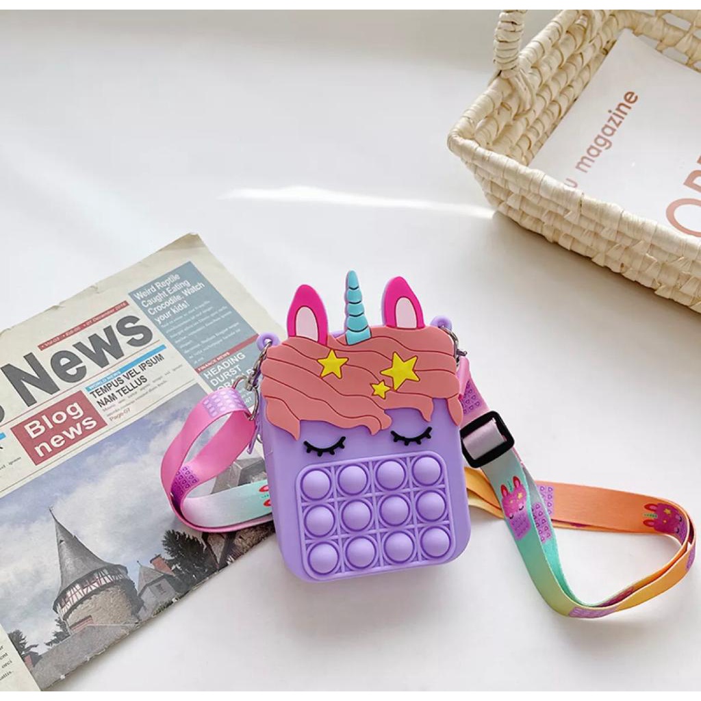 11.11 SALE : TAS ANAK IMPORT LUCU JELLY SILICON KARAKTER TAS POP IT ANAK