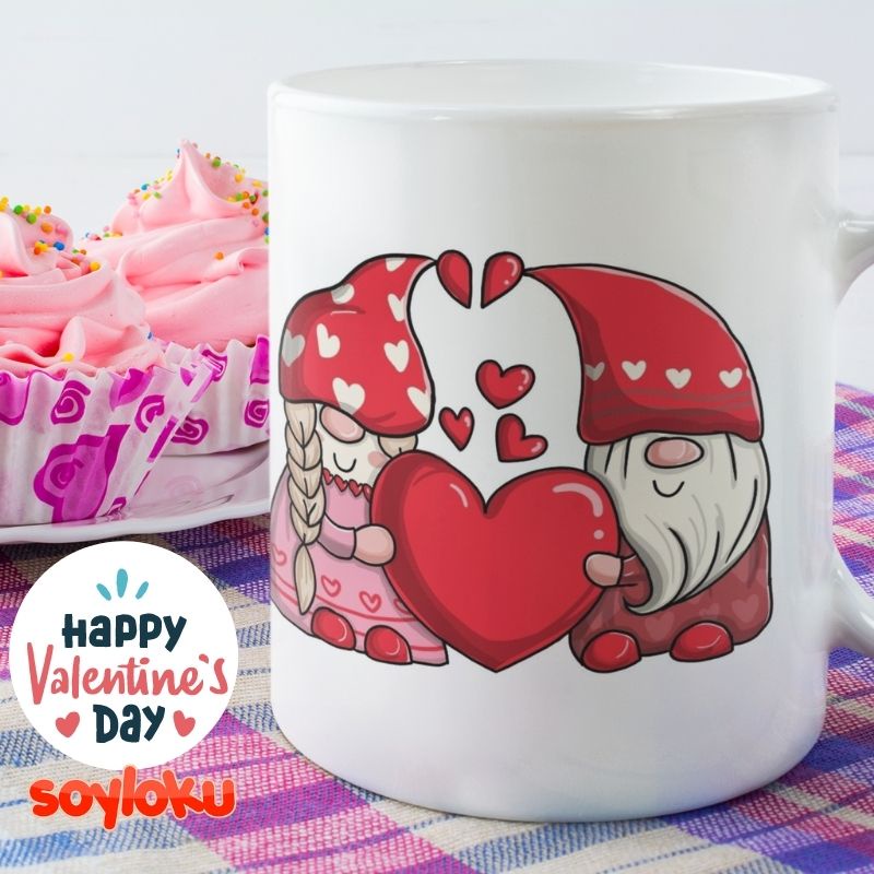 

Kado Valentine Cewek Cowok Hampers Valentine mug keramik custom Kasih Sayang Gnome