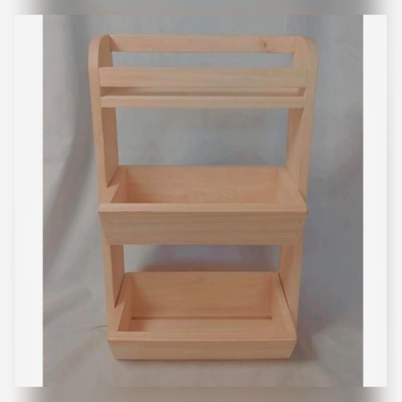 rak bumbu susun rak dapur kayu bonus toples