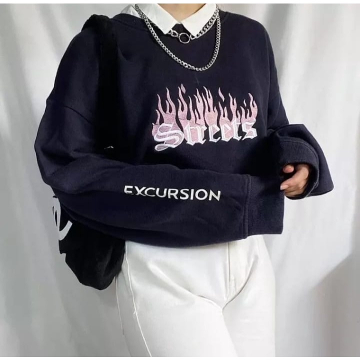 STREETS EXCURSION SWEATER OVERSIZE OBLONG CREWNECK WANITA